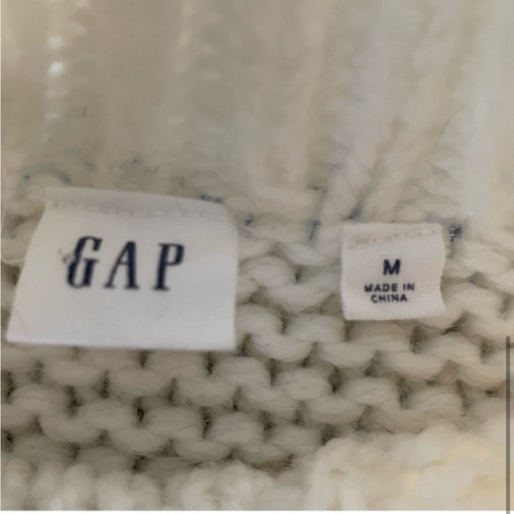 Women's GAP Wool Alpaca Cream Chunky Neutral Cable Knit Sweater - Picture 6 of 8